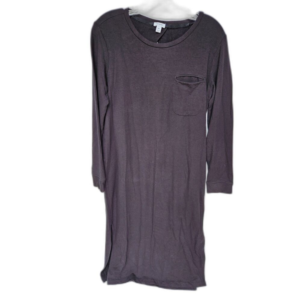 CUYANA Black Tunic Long Sleeve Back Jersey Peep Hole Dress Medium